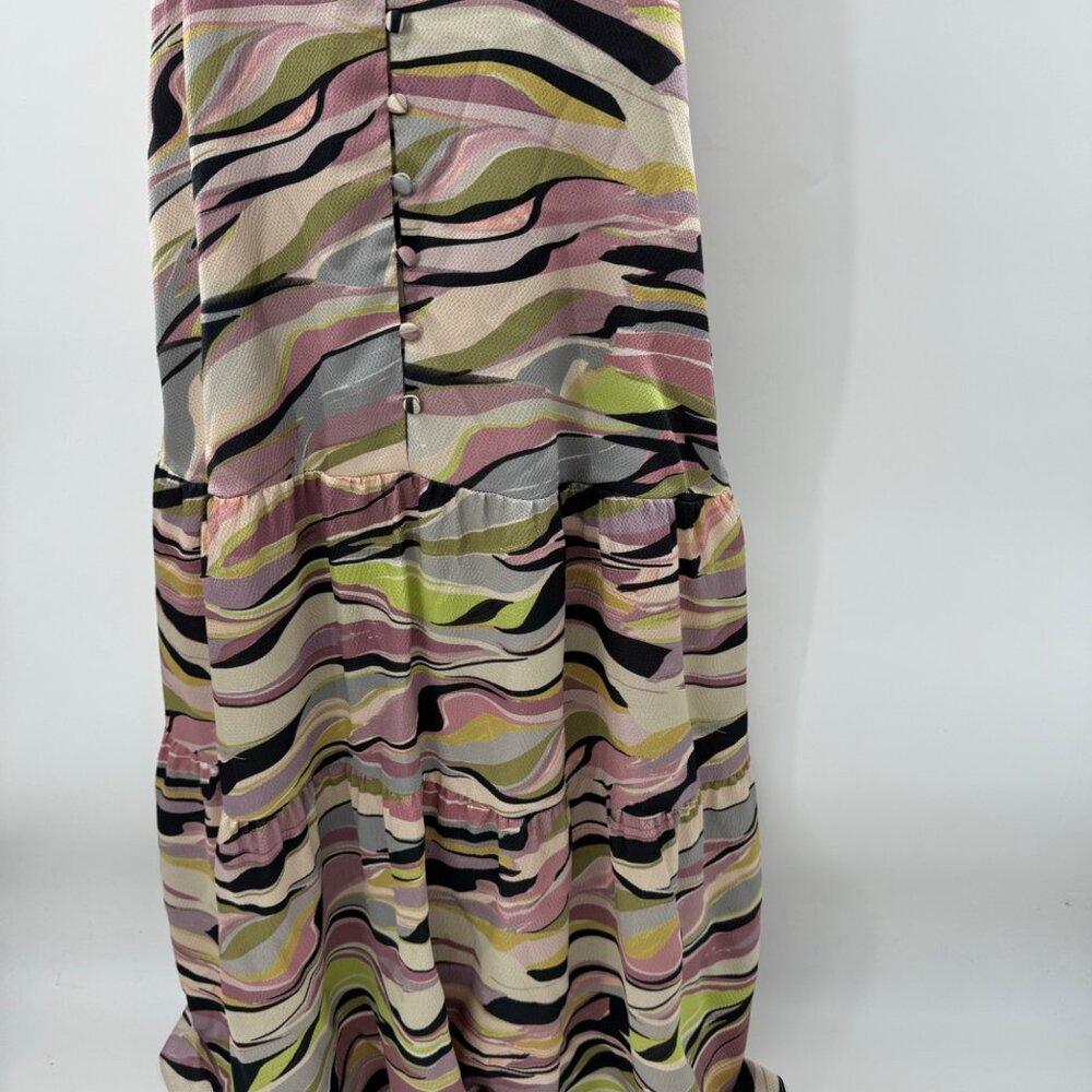 Ted Baker Warren Button Through Cami Women's Tiered Midi Dress Size 3 US Size - Picture 4 of 10